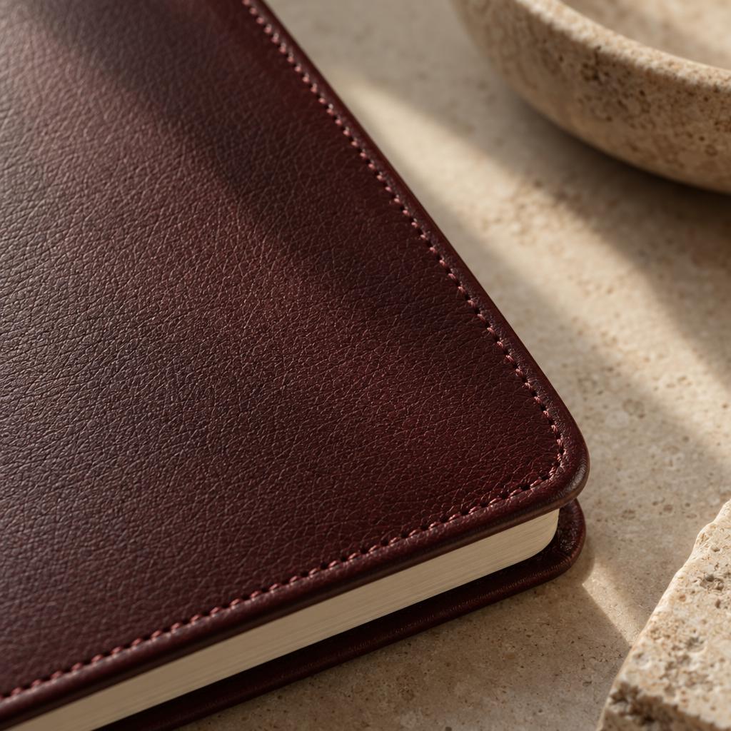 Oxblood leather detail